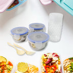 Individual components of the 4-piece lunch box set including containers and bottle.
