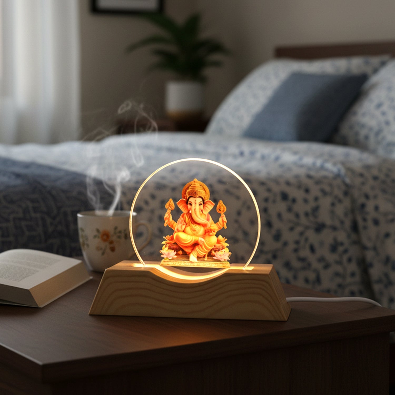 USB powered 3D Lord Ganesha acrylic LED night lamp for home decor