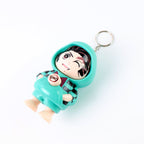 3D cartoon character keychain in durable PVC plastic