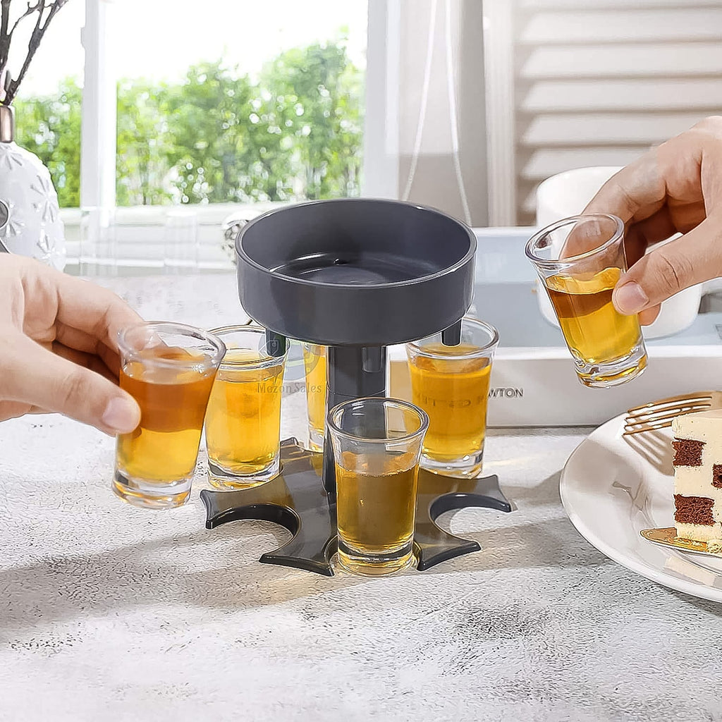 Compact 6-Port Drink Dispenser Stand in plastic construction