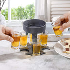 Compact 6-Port Drink Dispenser Stand in plastic construction
