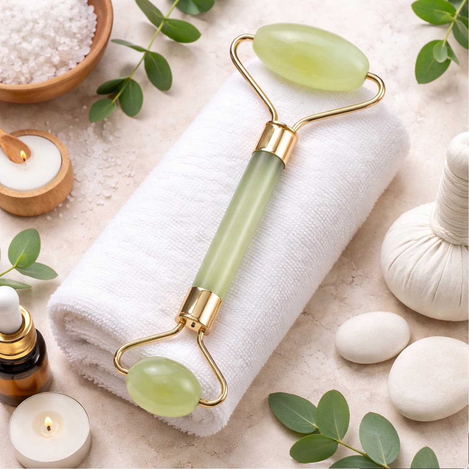 Double head face roller packed in product box