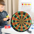 Magnetic target game on flexible double-sided dartboard mat