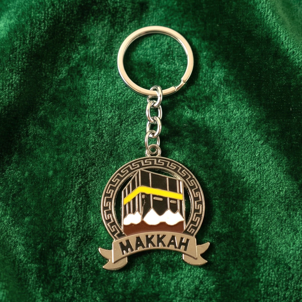 Makkah themed decorative metal keyring with pendant