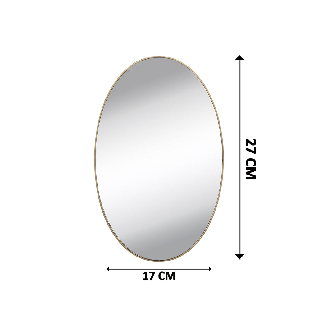 The elegant oval shape of the 3D mirror sticker on a neutral background.