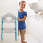 Close-up of the soft padded seat and splash guard of the potty training seat.