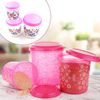 Stackable plastic storage containers with lids, demonstrating efficient space utilization.