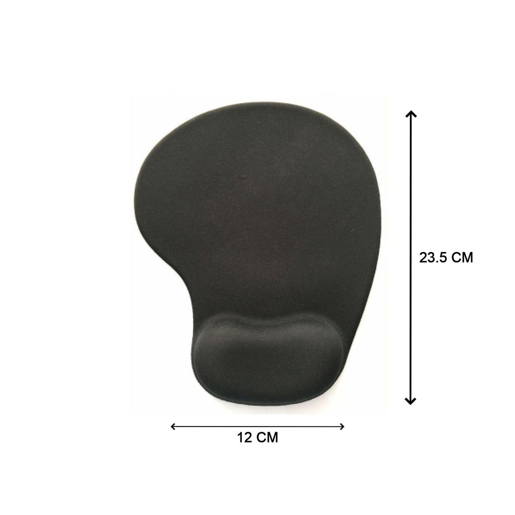 Detailed view of ergonomic wrist support mouse pad, ideal for long computer sessions