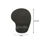 Detailed view of ergonomic wrist support mouse pad, ideal for long computer sessions