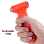 Ergonomic design of the car safety hammer for easy grip.