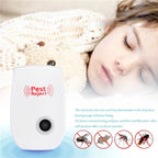 Front view of the ultrasonic pest repeller, highlighting its sleek design.