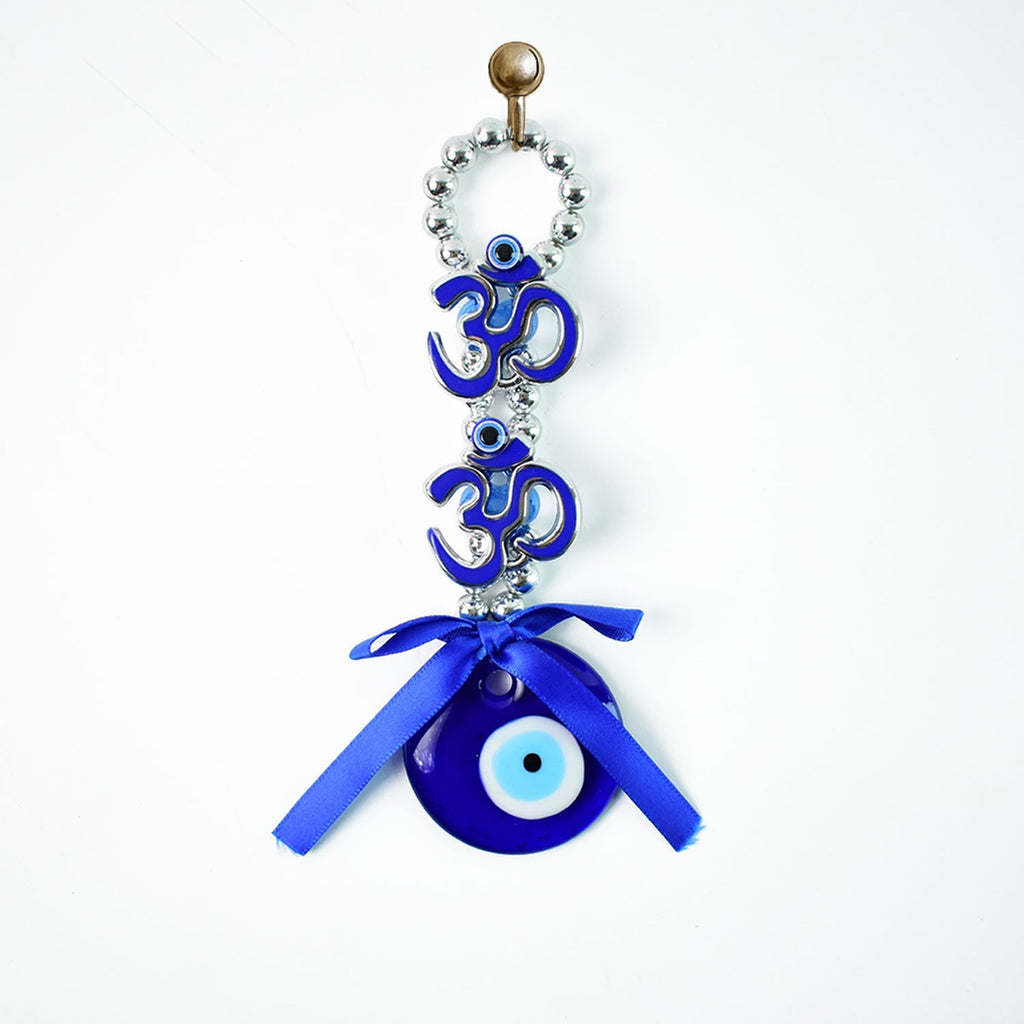 Traditional OM and evil eye wall charm for home spiritual protection