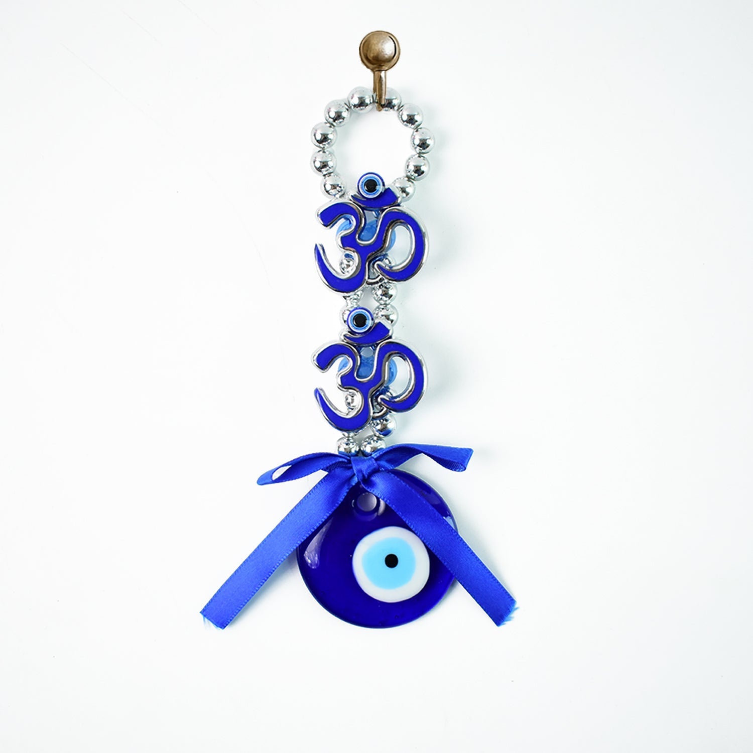 Traditional OM and evil eye wall charm for home spiritual protection