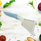 Side view of the stainless steel peeler brush, highlighting its compact design.