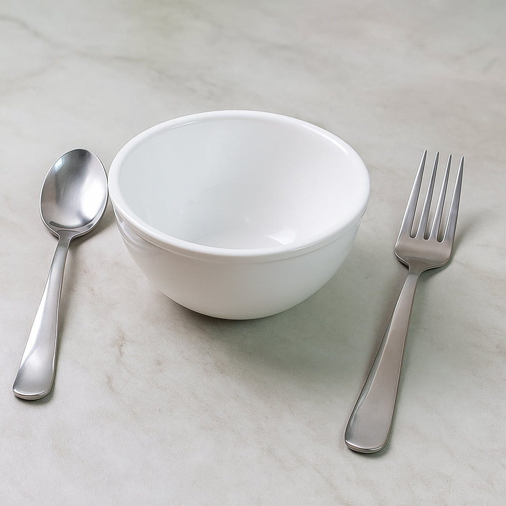 Small melamine serving bowl with ceramic-like finish