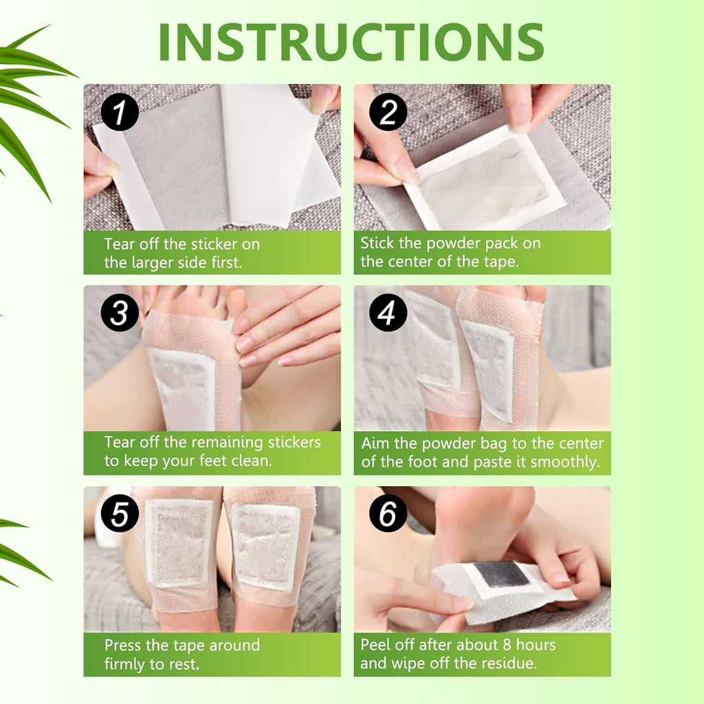 A pack of 10 Kinoki Detox Foot Pads, featuring ginger and salt for wellness.