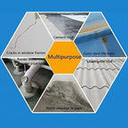 Waterproof spray effectively sealing a roof gutter, preventing water leaks.