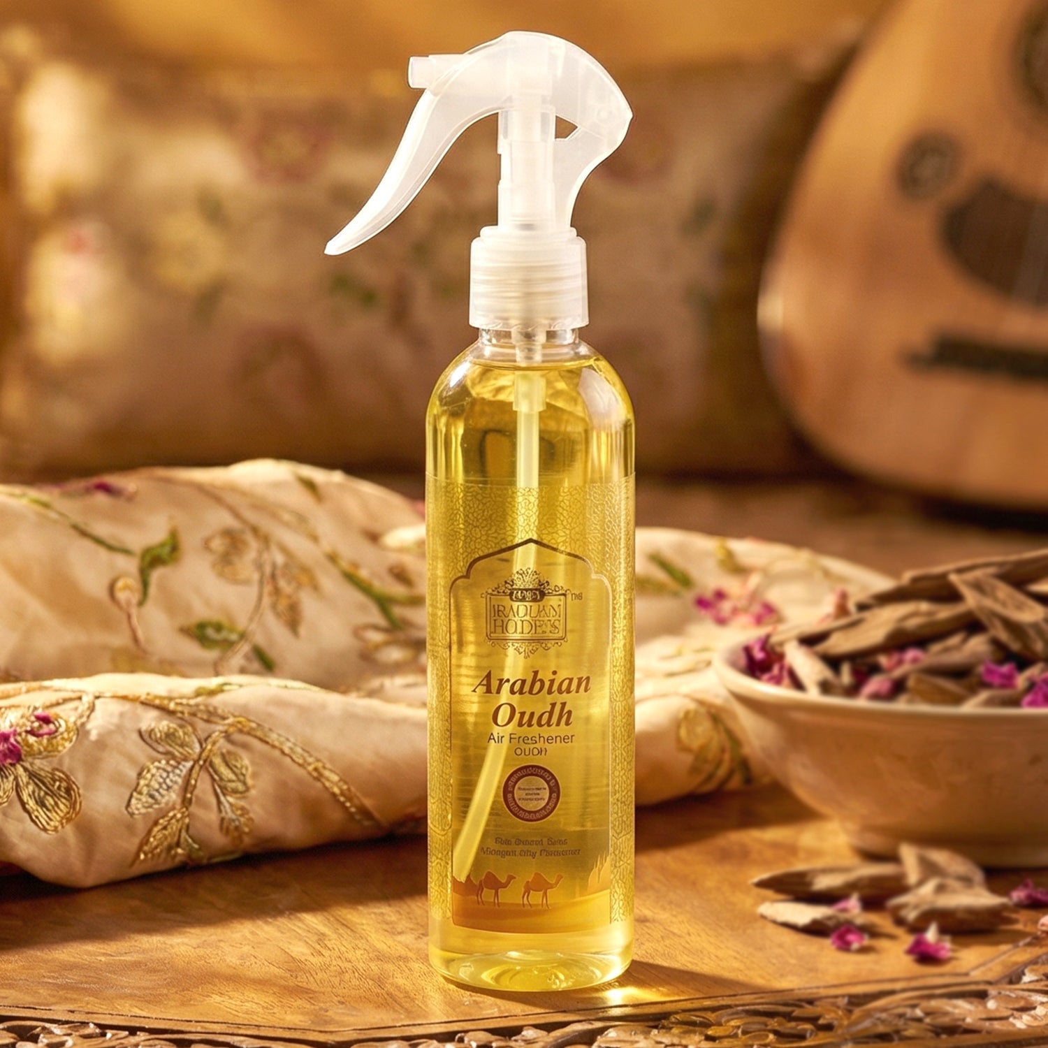 Oudh room spray in stylish bottle design