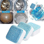 Washing machine cleaner tablets effectively removing stains from the drum.