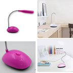 Adjustable flexible neck LED desk light perfect for reading and relaxation.