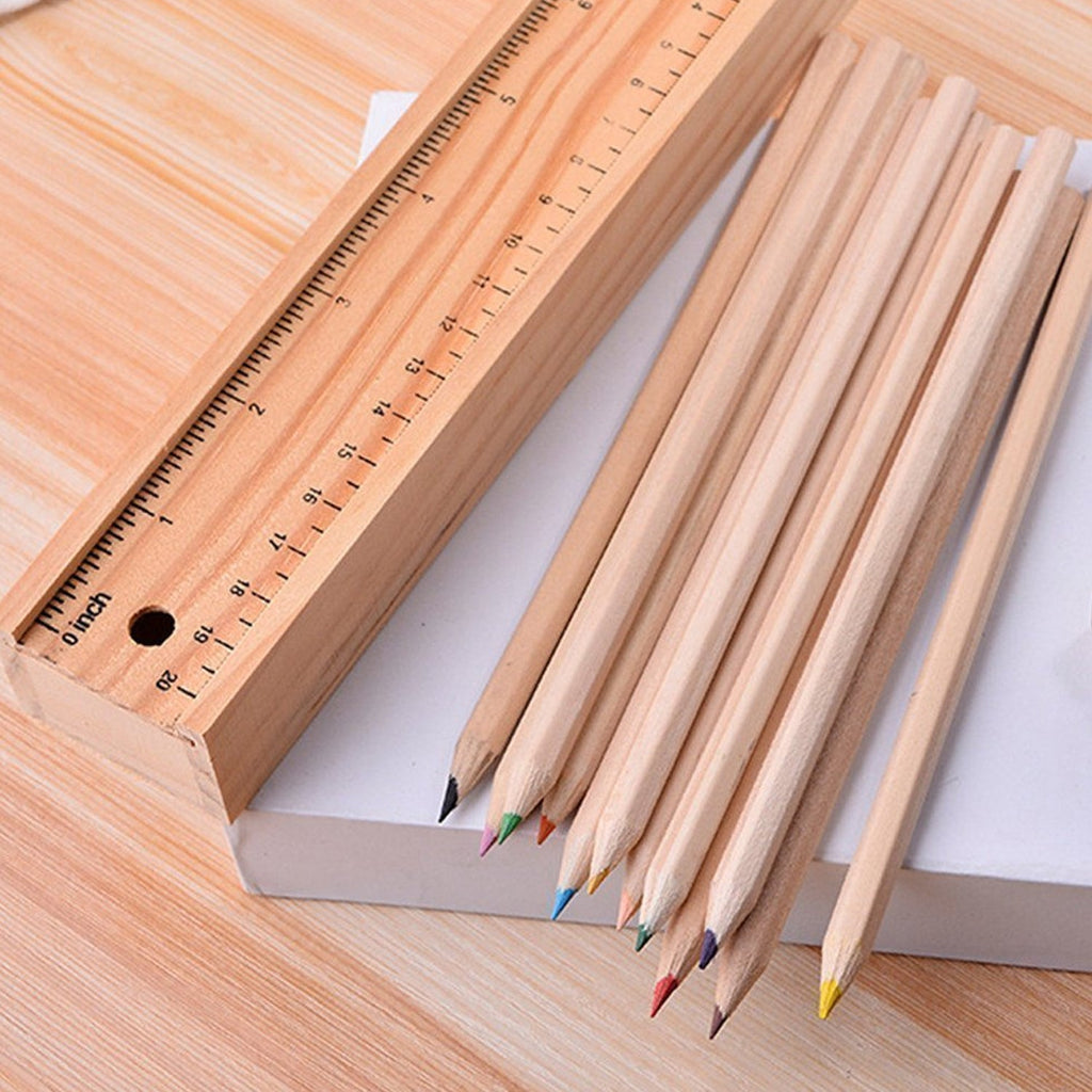 A detailed shot of the pencil sharpener included in the wooden pencil set, showing its design.
