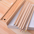 A detailed shot of the pencil sharpener included in the wooden pencil set, showing its design.