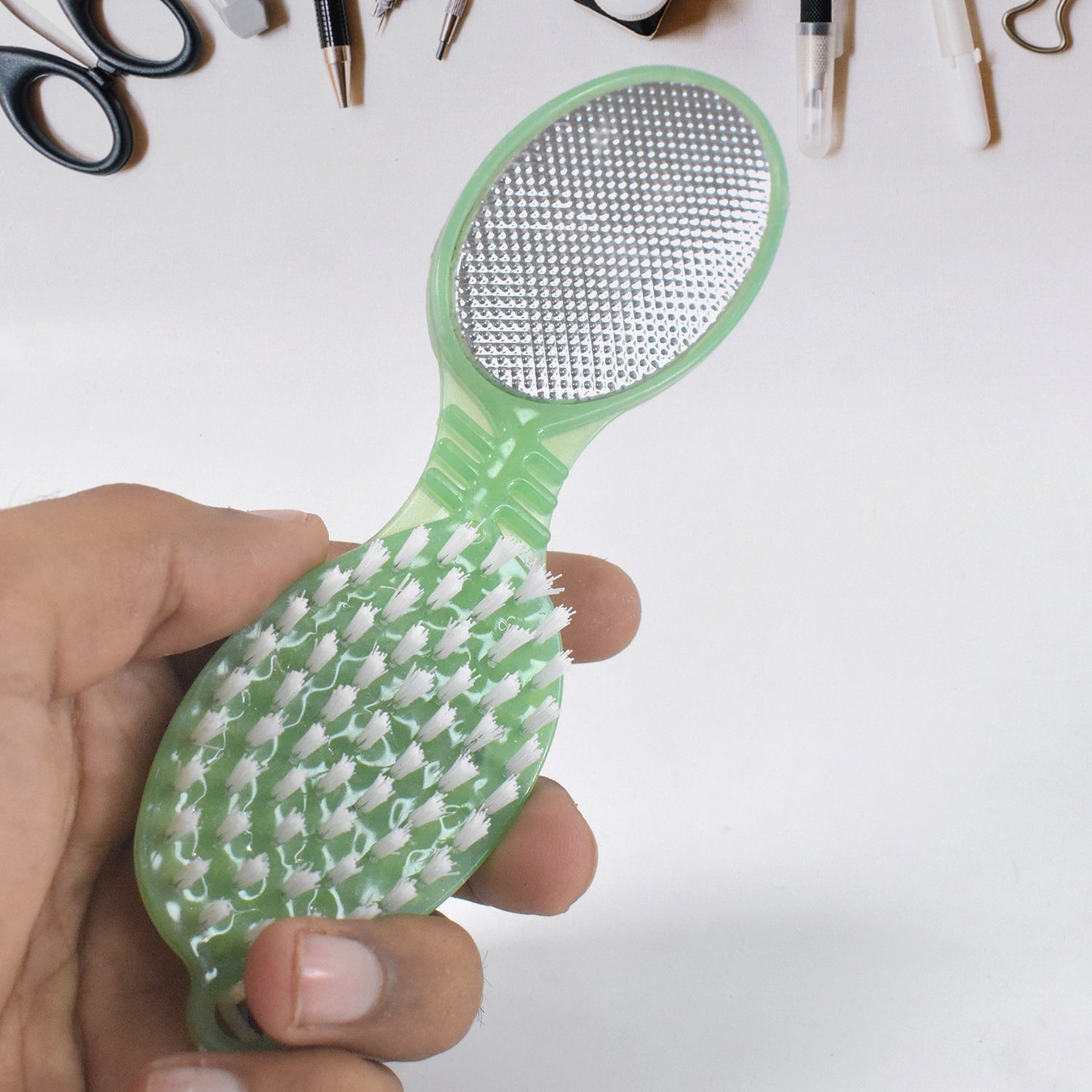 Foot scrubber and nail cutter 5-in-1 pedicure tool