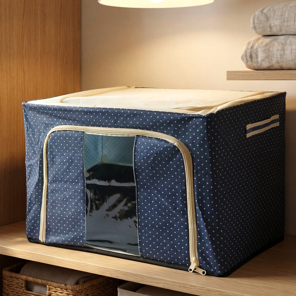 Stacked foldable cloth storage boxes
