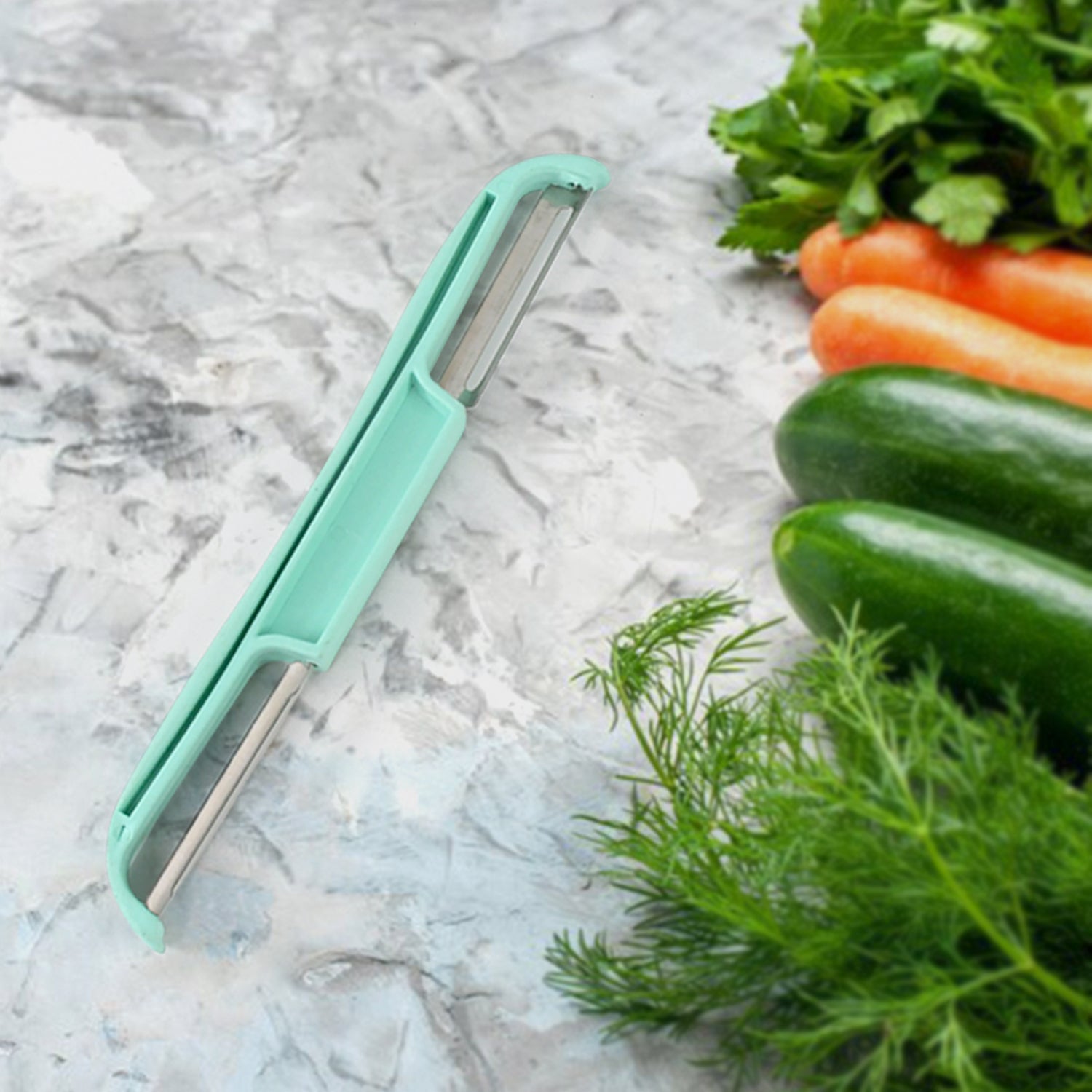 Ergonomic plastic handle of stainless steel potato peeler