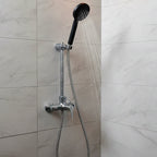 Bathroom shower head mounted with long flexible hose
