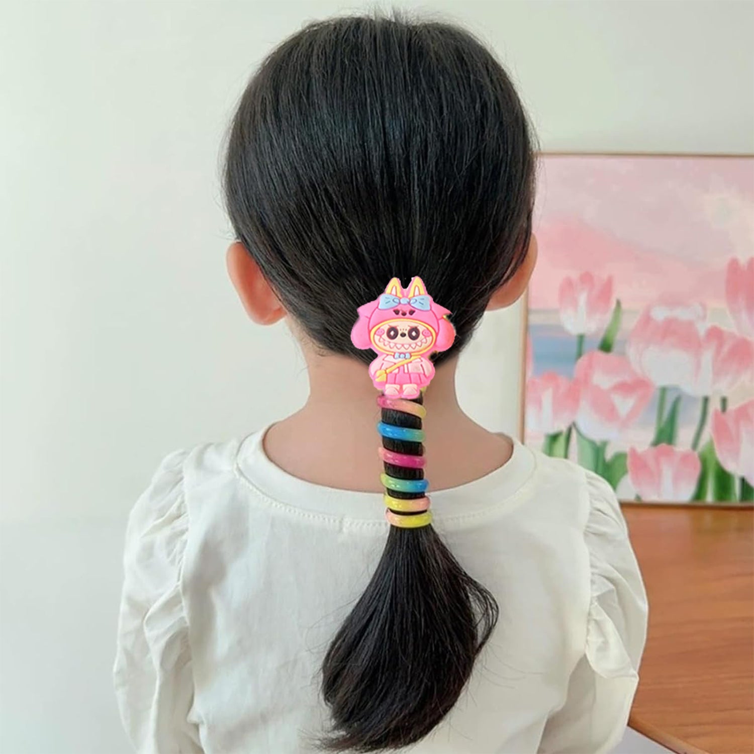 Set of easy-to-use spiral clips for kids' braided hairstyles