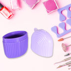 Detail view of the high-quality purple silicone material of the ice roller.