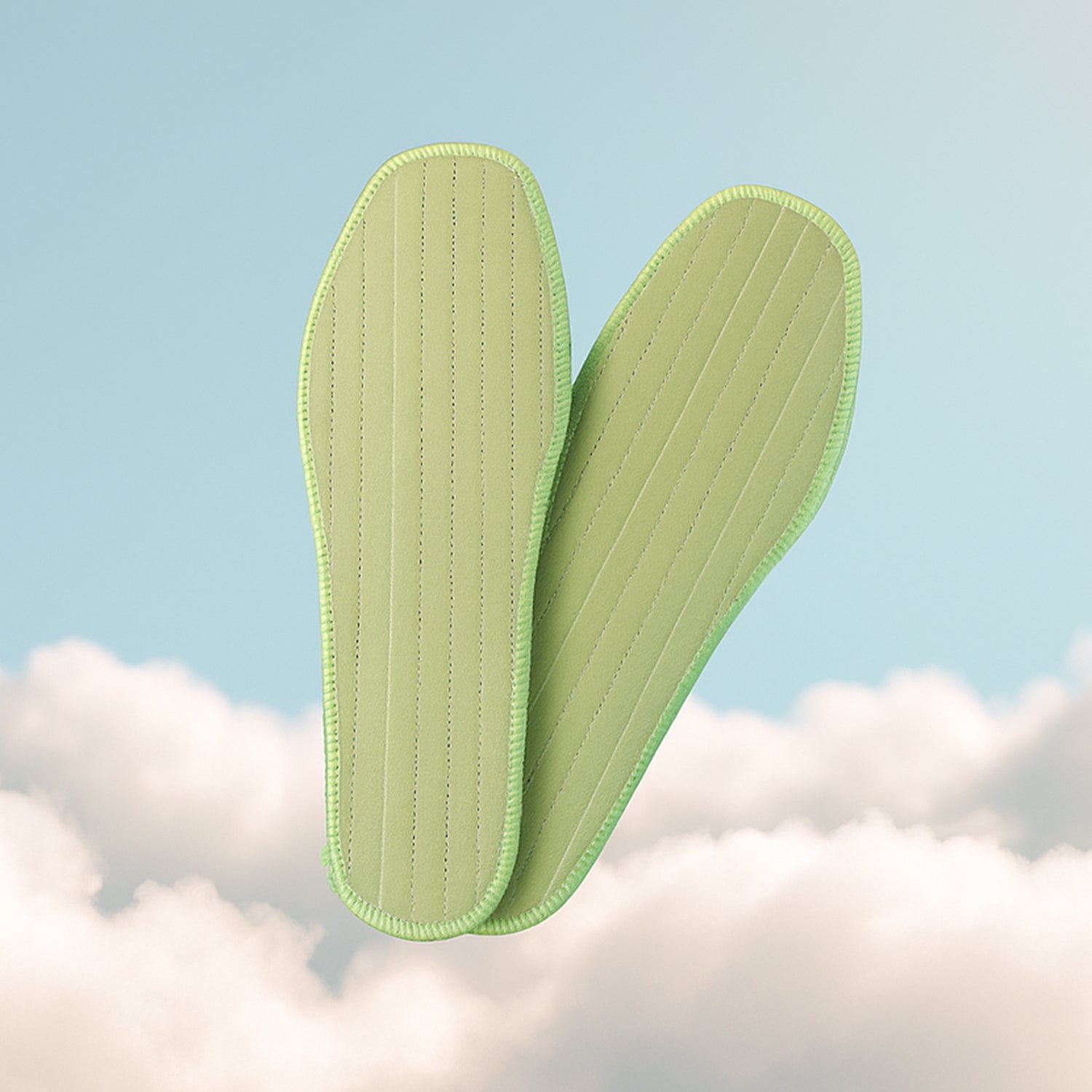 Flexible foot insoles providing shock-absorbing foot support