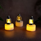 LED lantern candles emitting warm white light for safe indoor decoration