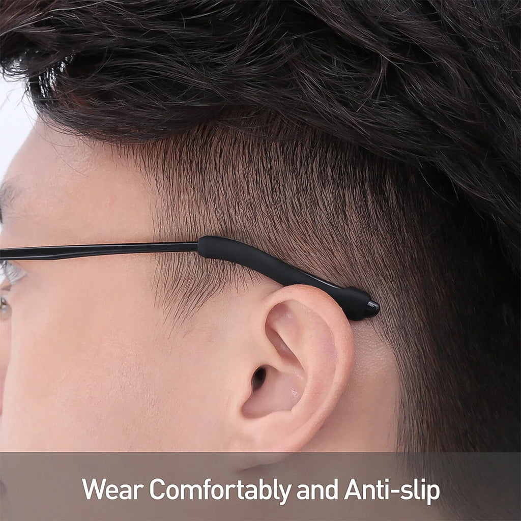 Compact sunglasses care travel set with nose pads and anti-slip grips