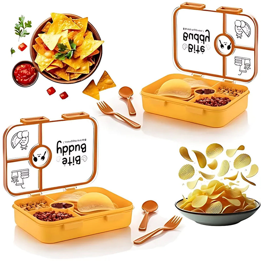 Lunch container with snap-lock lid and silicone seal for leak resistance