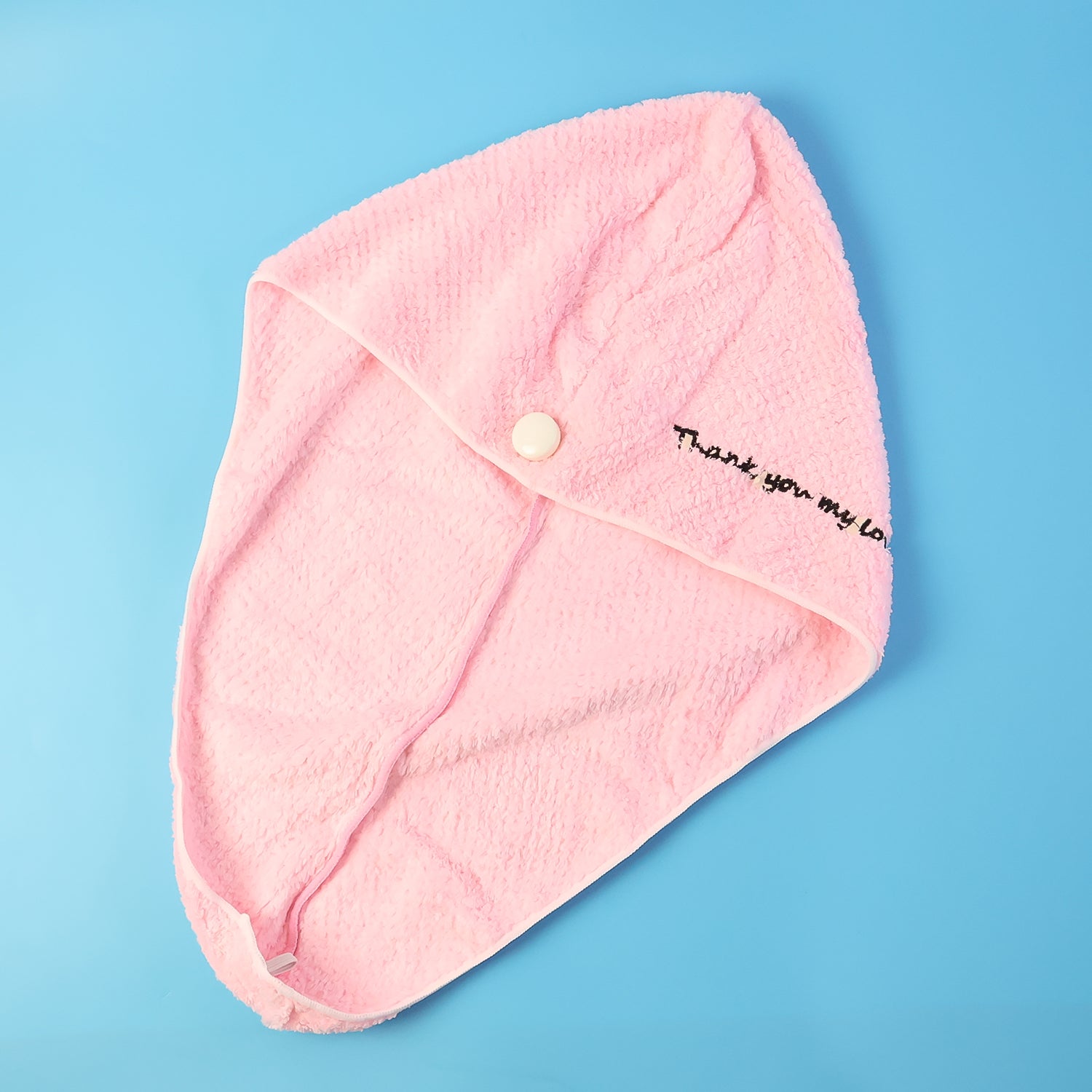 Fast drying microfiber towel wrap reducing hair frizz