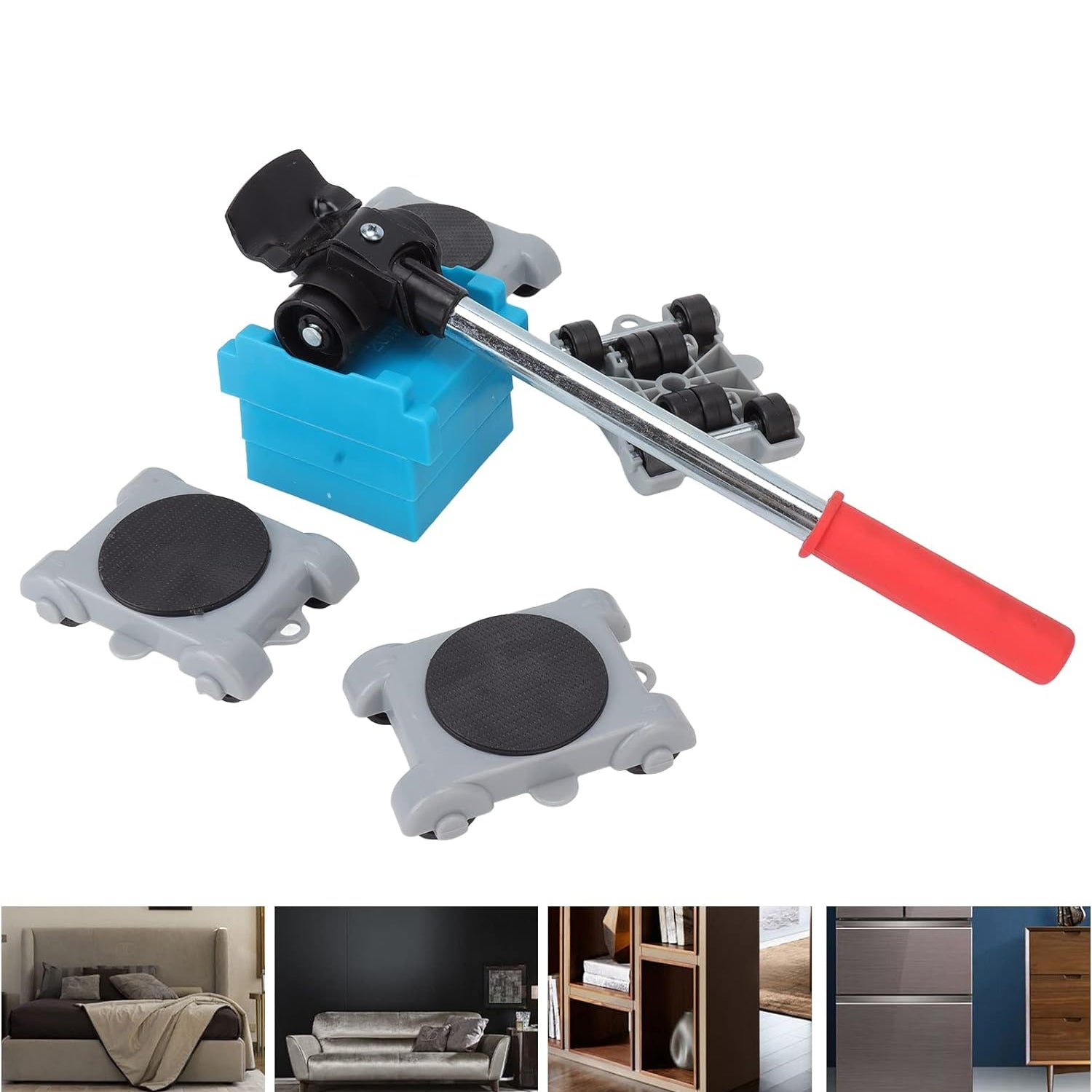 Full set of heavy-duty furniture moving tools arranged neatly.