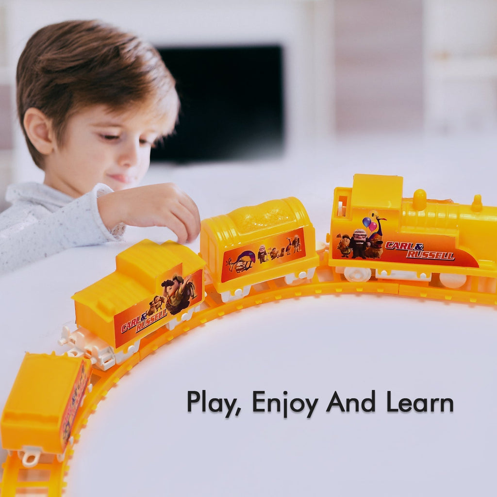 Complete train play set with track and accessories
