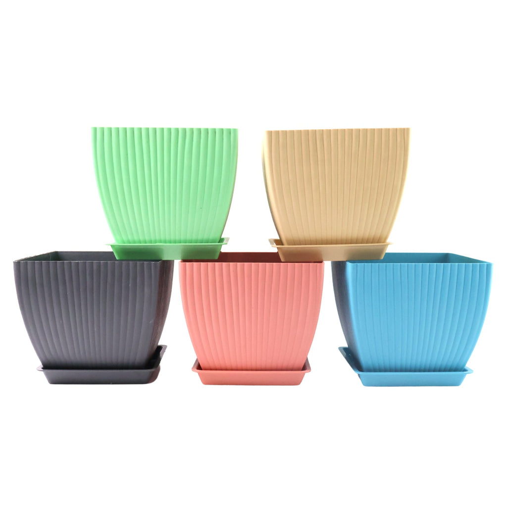Home and garden square flower pots set perfect for indoor plants and succulents