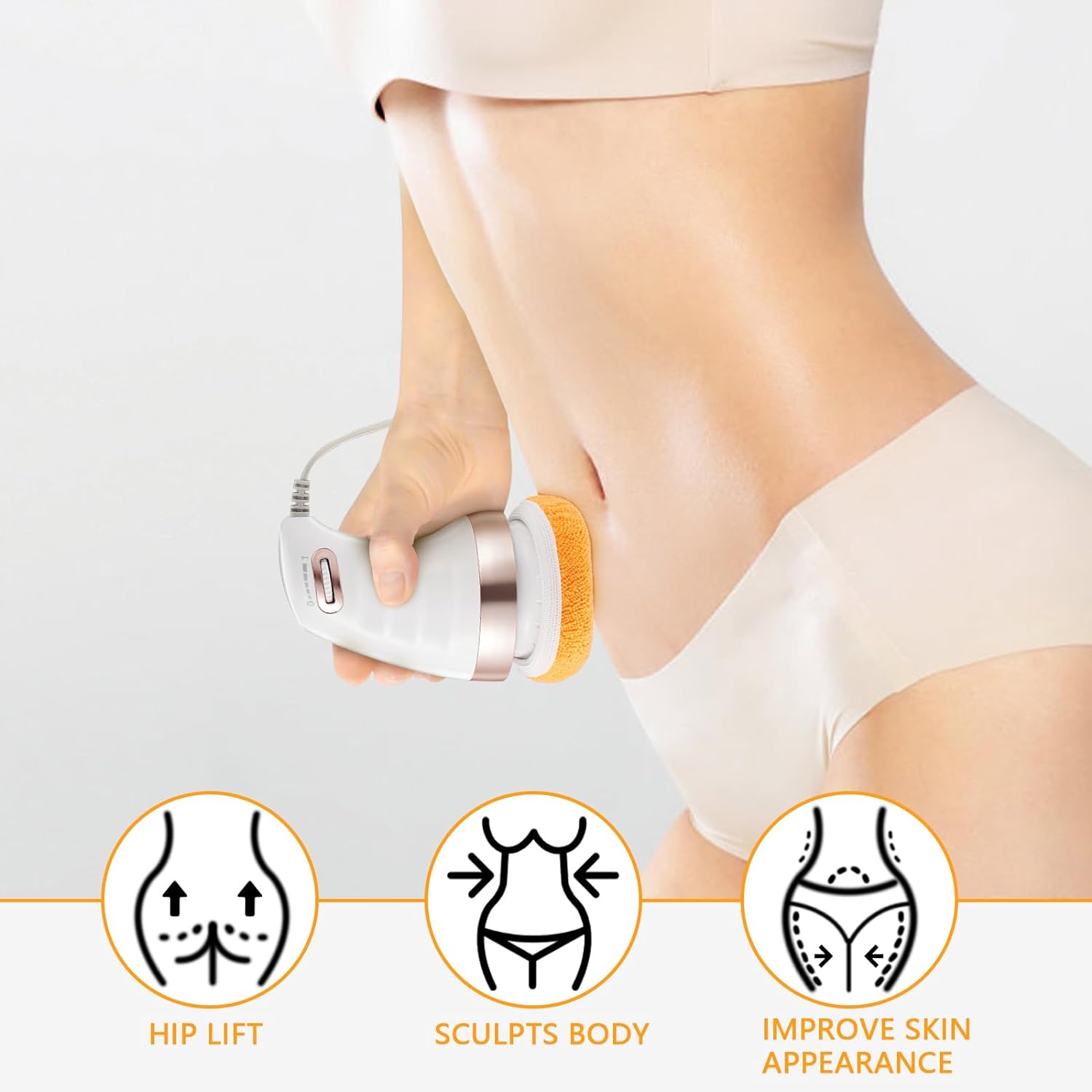 Woman enjoying a relaxing massage on her arm with the VelvaBloom massager.