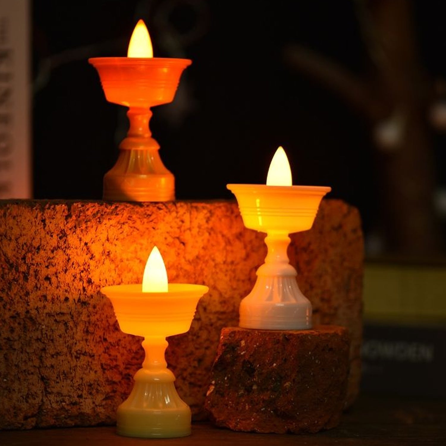 LED candle light pack with water sensor automatic illumination