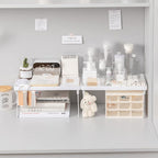 Space-saving bathroom and kitchen shelf with foldable legs