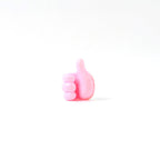 Side profile of pink silicone hand clip wall holder for organizing cables
