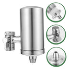 An informative diagram illustrating the multi-stage filtration process of the ChillPour faucet water purifier.