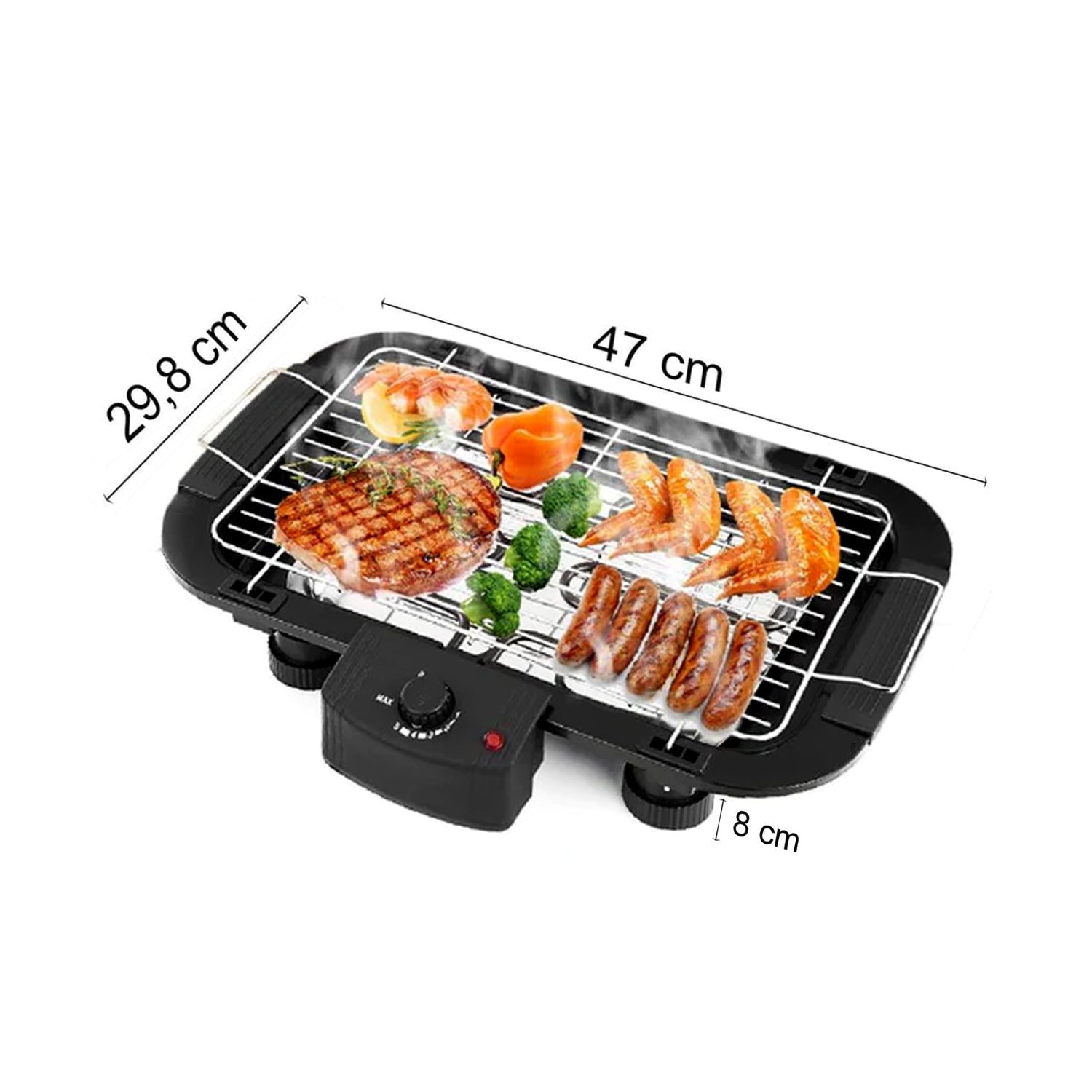 Infrared heating technology of the Siplix smokeless grill.
