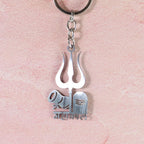 Durable metal keychain featuring the sacred Mahakal, Trishul, and Shivling symbols.