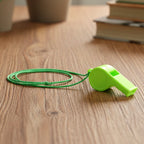Plastic safety whistle with lanyard cord for outdoor safety