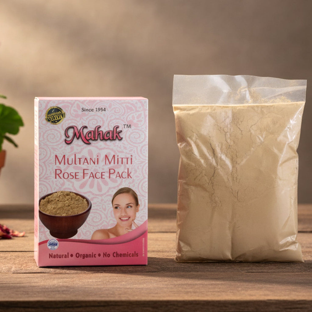 Texture of herbal Multani Mitti and Rose face pack during application