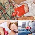 Compact rubber hot water bag in closed position